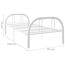 BIGTO - Struttura per letto in metallo e acciaio, per camera da letto, 90 x 200 cm, colore: Bianco