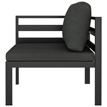 vidaXL Divano Angolare Modulare 1 pz con Cuscini Alluminio Antracite