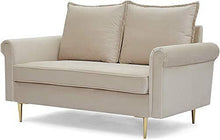Stile moderno salotto divano a 2 o 3 posti panca divano imbottito,Beige-2 Seater Sofa Only - Arredi Casa
