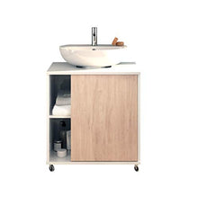 Muebles Pitarch Mobili da Lavabo Sintra, 64 x 59 x 45 cm Larghezza x profondità, Colore Quercia, melamina, Altezza, Bianco/Roble Aurora, Regular