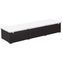 vidaXL Lettino in Polyrattan 195x60x31 cm Marrone e Bianco Crema Sdraio Branda