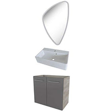 FACKELMANN - Set di mobili da bagno, 3 pezzi, con mobiletto sottolavello, 35 cm di profondità e lavabo in ceramica, 60 cm
