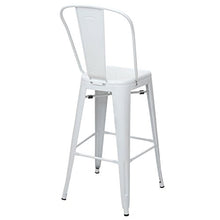 Sedia Sgabello da Bar HWC-A73 Design Moderno Metallo Bianco