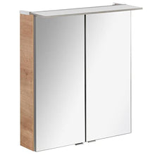 Fackelmann - Set mobili da bagno B.Perfect, 3 pezzi, con mobiletto sottolavello, con lavabo in ceramica da appendere, 60 cm e armadietto a specchio a LED