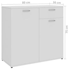 vidaXL Credenza bianca, 80 x 36 x 75 cm, truciolato