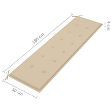 vidaXL Panca da Giardino con Cuscino Beige 175 cm in Legno di Teak
