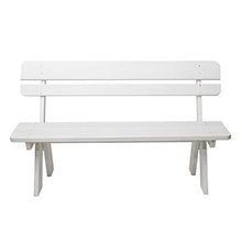 Mendler Panca Oslo per Esterni con Schienale Legno Massiccio 148cm Bianco Grezzo