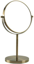 YYF - Specchio portatile da tavolo con specchio rotondo da 20,3 cm, in acciaio inox, base in metallo bronzo