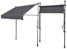 QUICK STAR Tendalino a Morsetto 250 x 130 cm Vetrina Manuale Terrazza per Giardino per Esterni Balcone Grigio