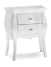 Bagno Italia Mobile Comodino bombato 2 cassetti colore bianco opaco o argento o oro I