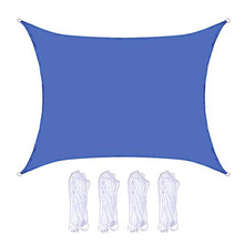 KAISUN Vela Parasole Rettangolare,Protezione Parasole e Anti UV,Impermeabile e Resistente,con La Corda,Tende da Sole per Giardino Balcone Terrazza (2 X 5 m,Blu)