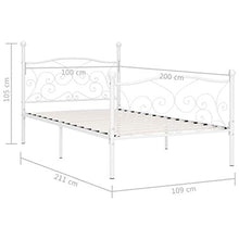SKM Giroletto con Doghe Bianco in Metallo 100x200 cm