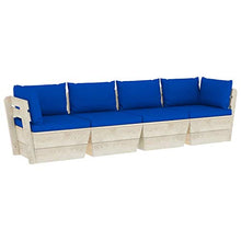 vidaXL Divano da Giardino a 4 Posti su Pallet con Cuscini Legno Abete