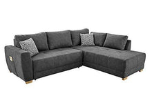 AVANTI TRENDSTORE - Aldo - Divano ad Angolo in Microfibra Grigio con Funzione Letto e cassettone Integrato, Cuscini compresi. Dimensioni Lap 254x87x208 cm - Arredi Casa