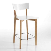 Wink Design Kyra Wood Sgabello, Legno, Bianco Opaco, 94x47x50 cm