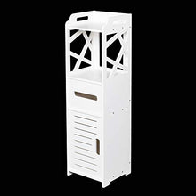 Jobolt - Armadietto da bagno a 3 ripiani con 2 ante 23 23 80 cm, colore: Bianco