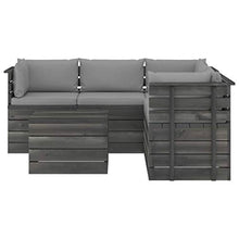 FAMIROSA Set Divani da Giardino su Pallet 6 pz con Cuscini Massello Pino-1900