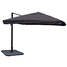Mendler Ombrellone Parasole HWC-A96 3,5x3,5m Alluminio con Volante Antracite con Base