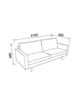 Amazon Brand - Movian Ticino - Divano a 2 posti e mezzo, 88 x 210 x 88 cm (Lu x La x A), grigio - Arredi Casa