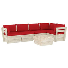 FAMIROSA Set Divani da Giardino su Pallet 6 pz con Cuscini Legno Abete-3570