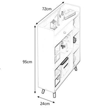 Comodino Diversificato Stoccaggio In Legno Solido Gambe Semplice Economico Casa Camera Da Letto Creativo Armadietto 72X24X95CM FANJIANI (Colore: A)