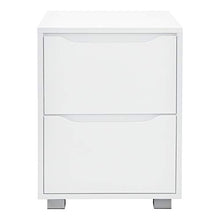 [en.casa] Comodino da Notte a 2 Cassetti 53,5 x 40 x 48 cm Cassettiera e Portaoggetti Capiente Mobile da Divano/Letto in Design Moderno - Bianco