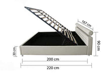 Gstore Letto Matrimoniale Contenitore in Ecopelle Moderno [JB11] (Bianco, Ecopelle)