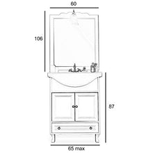 Arredo bagno in legno shabby chic per piccoli ambienti con lavabo 65 cm