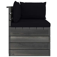 vidaXL Divano Angolare da Giardino su Pallet con Cuscini Legno di Pino