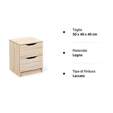Inter Link Comodino Laminato, Decoro Rovere Sonoma