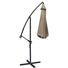 ABCCANOPY - Ombrellone a sbalzo da giardino con manovella e base a croce, per esterni, mercato, terrazza, cortile, piscina e spiaggia, oltre 12 colori, altezza: 3 m