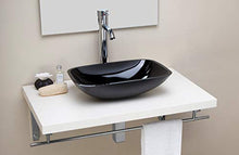 Lavabo d'Appoggio in Vetro Nero Rettangolare cm 52x38