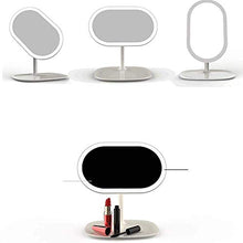 Specchio per Il Trucco, Specchio Comò, Specchio da Appoggio, Specchio Cosmetico Illuminato, Ricaricabile, Sensore Separato Rimovibile, Portatile, Regolabile, 360 °