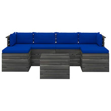 vidaXL Set Divani da Giardino su Pallet 7 pz con Cuscini Massello Pino