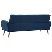 Tidyard Divano a 3 Posti Reclinabile in Tessuto,Poltrona Relax Poltrona Moderna,Design Confortevole,Blu