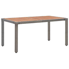 E E-NICES Tavolo da Giardino Grigio 150x90x75 cm in Polyrattan e Acacia