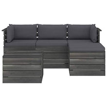 FAMIROSA Set Divani da Giardino su Pallet 5 pz con Cuscini Massello Pino-1803