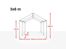 TOOLPORT Tendone per Feste Gazebo 3x6 m Bianco PE ca. 180 g/m² Impermeabile Protezione UV Tenda Giardino Sagre Eventi Mercati Esterno