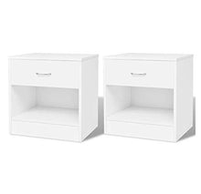Comodini da notte con cassetto, per camera da letto, soggiorno, bianco, 36,5 x 30,5 x 38 cm