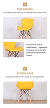 Sweethome - Set di 4 sedie da pranzo in stile retrò e moderno, in pelle imbottita e curva, per vivere (giallo)