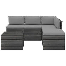 FAMIROSA Set Divani da Giardino su Pallet 6 pz con Cuscini Massello Pino-1924