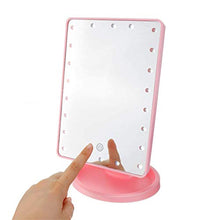 Specchio per Il Trucco 22 LED Light Vanity Makeup Mirror Specchio da Tavolo Luminoso Specchio Luminoso Rotante A 360 ° Rosaper Toeletta