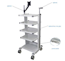 Carrello per Sistema Endoscopico con Supporto per Computer, Scaffale per Strumenti Multistrato in Sala Operatoria, Carrello per Attrezzature Mediche per Endoscopia Gastrointestinale Ospedaliera