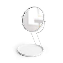 HTDZDX Specchio per Il Trucco con Contenitore, Specchio Doppio ingranditore da 5 Volte, Specchio da Toilette per dormitorio