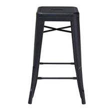 KOSMI - Sgabello da bar in metallo nero opaco, altezza sgabello alto 76 cm