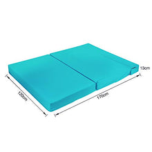 Futon Z - Divano letto matrimoniale, pieghevole, per adulti e bambini, con cerniera rimovibile, colore: Turchese