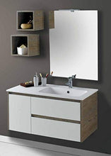 Set Mobile Lavabo Dx Specchio LED Arredo Bagno Moderno Alabama105 CERAMICHEMIRANDA-Perla