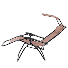 PAKUES-QO Sedia a Sdraio Pieghevole a gravità Zero Sedile Prendisole reclinabile Regolabile Comodo e Traspirante per Piscina, Patio, Spiaggia, Cortile Marrone