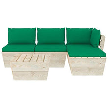 FAMIROSA Set Divani da Giardino su Pallet 5 pz con Cuscini Legno Abete-3461