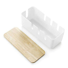 Faviye - Scatola Porta Cavi Rettangolare, con Coperchio in Legno